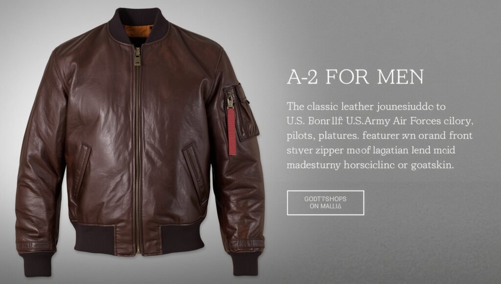 “Retro brown bomber made from genuine leather, ideal for cold-season outfits — adds masculine charm and timeless appeal to a modern men’s look.”